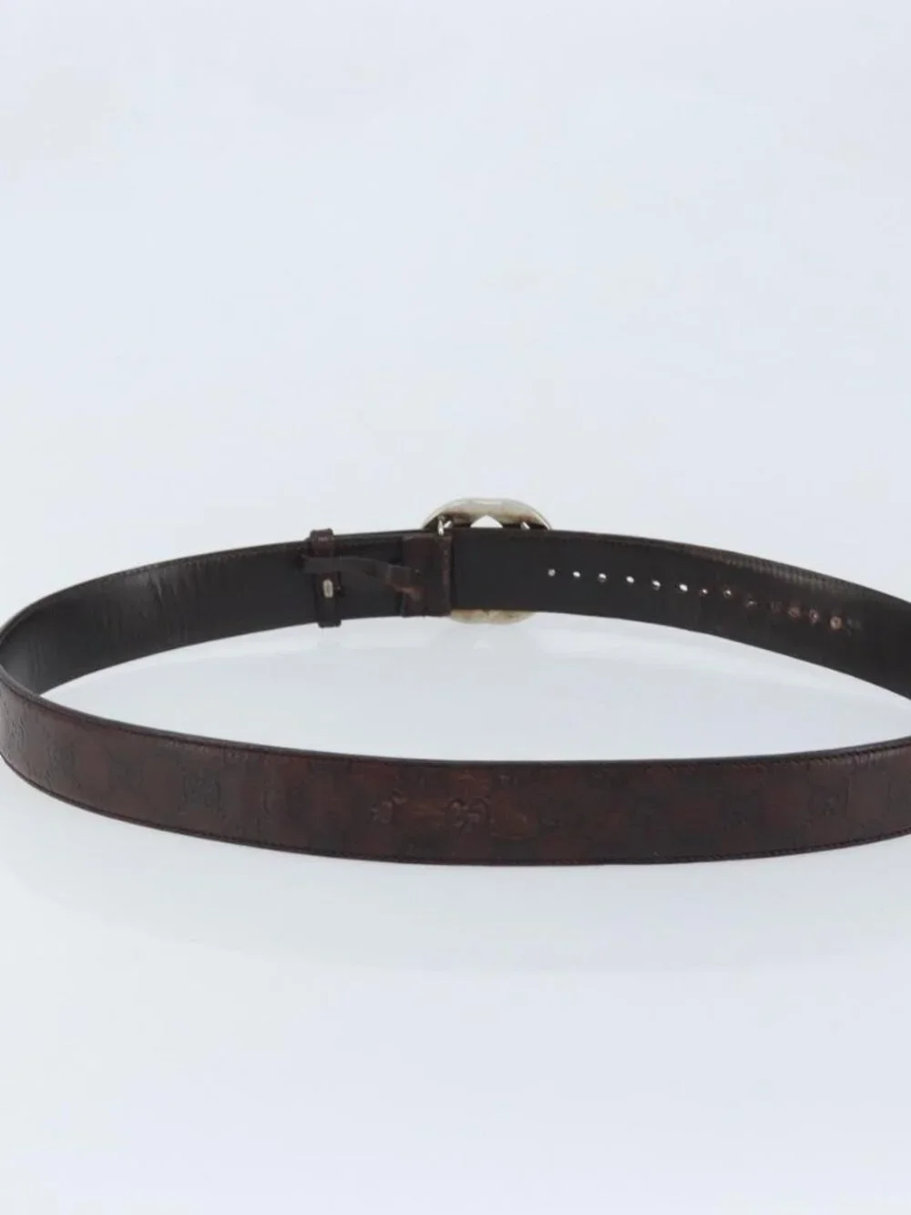 GUCCI GG Canvas Guccissima Belt Leather 45.3